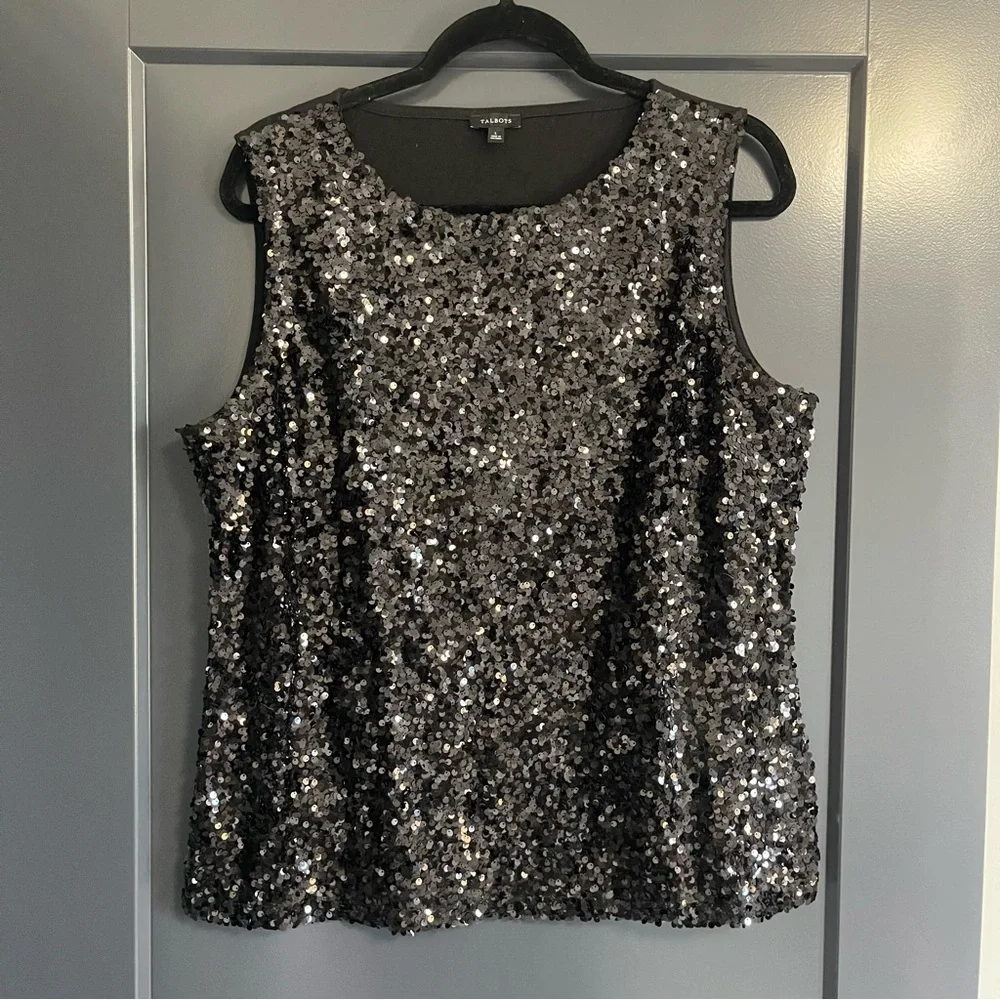 Talbots Sequin Shell Top - Picture 3 of 6